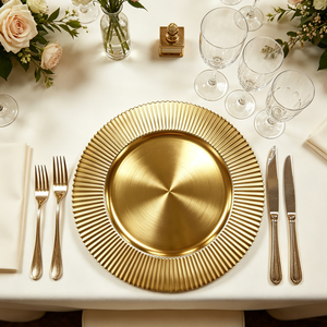 Assiettes de présentation rondes en plastique PP de 13 pouces, populaires et durables, personnalisables, pour la décoration de dîners, fêtes et mariages, <span class=keywords><strong>lot</strong></span> en gros - Product Image 3