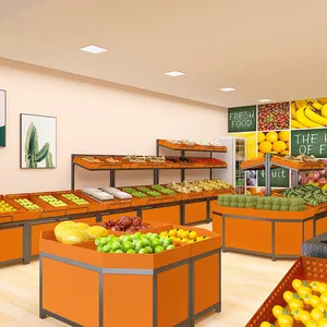 Supermercado e loja e mercearia compras personalizadas vegetais e frutas rack