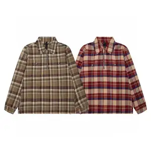 레인글러 정통 남성용 긴팔 퀼트 안감 플란넬 셔츠 재킷 (후드 포함), 후드 두꺼운 따뜻한 셔츠