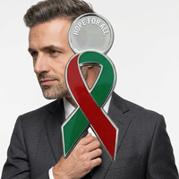 Épinglette de sensibilisation au sommeil sain avec ruban rouge et vert, espoir pour tous