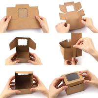 50 paquets de petites pochettes en carton de 4 pouces avec fenêtre pour biscuits, revêtement UV, lamination mate, gaufrage, matériaux recyclés, recyclables pour