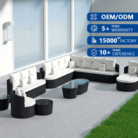 Ensemble de meubles de jardin contemporains, durables, élégants, à assise profonde, tressés à la main, imperméables, pour l'extérieur, canapés de jardin, canapé d'extérieur