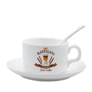 Toptan boş süblimasyon kahve kaşığı kupa ile logo yazıcı süblimasyon boş özel baskılı kupalar kahve dükkanı için