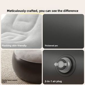 Modern Portable Breathable <b>Inflatable</b> Pvc Flocked Foldable <b>Sofa</b> for Outdoor Use-Lounge Nap Chair Customized Color Logo - Product Image 4
