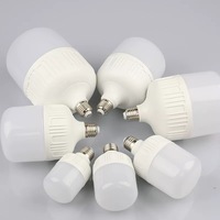 Ampoule LED AC 220V 2835 5W 10W 15W 20W 30W 40W 50W Lampe à économie d'énergie revêtue de plastique Haute luminosité Blanc froid 6000K