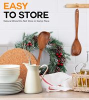 Cuillères en bois pour la cuisine Ustensiles en bois de teck pour la cuisine Ustensiles de cuisine en bois antiadhésifs Ensembles de cuillères en bois