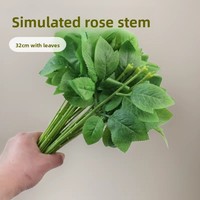 Aierflorist Batang Bunga Sabun Baru 32cm Batang Mawar Buatan dengan Daun dan Dekorasi untuk Bunga Batang Bunga Buatan