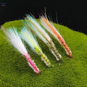 เหยื่อตกปลาแบบสตรีมเมอร์เรืองแสงพรีเมียม รุ่น Luminous Shrimp Streamer Glow Wet Fly  ทำจากไหมไอซ์ซิลค์  ผูกด้วยมือ  ชนิดจม  รูปทรง<span class=keywords><strong>กุ้ง</strong></span>  อุปกรณ์ตกปลา - Product Image 4
