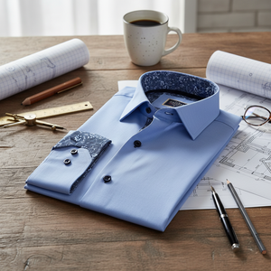 เสื้อผู้ชายพิมพ์สีฟ้า - Product Image 2