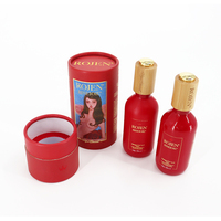 Bouteille compte-gouttes d'huile essentielle en verre à pompe à bouton-poussoir 30ml bouteille d'emballage compte-gouttes cosmétique en verre rouge pour huile de sérum cosmétique
