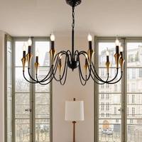 Pendentifs rétro personnalisés à LED en cristal de cuivre, éclairage à suspension au design moderne pour salle à manger et salon, lustre de campagne américaine