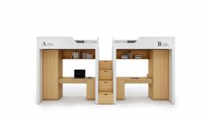 Moderno e minimalista <span class=keywords><strong>letto</strong></span> dormitorio in legno <span class=keywords><strong>con</strong></span> tavolo di scrittura e armadio di stoccaggio armadio per scuole appartamenti alberghi - Product Image 2
