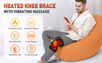 Coussin chauffant infrarouge sans fil 3-en-1 avec moteurs vibrants pour la physiothérapie et le massage chauffant des genoux