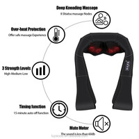 Masseur électrique Shiatsu pour le cou et les épaules avec chaleur, massage par pétrissage profond des tissus, oreiller de massage, minuterie, vitesse réglable
