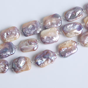 Perlas de Agua Dulce Naturales, Coloridas, Sueltas, en Forma de Bloque Rectangular Barroco, de 18 cm, 15-17 mm, para Manualidades - Product Image 1