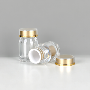 25ml Double Layer Golden PS Plastic <b>Bottle</b> Capsule Container <b>Bottles</b> - Product Image 5