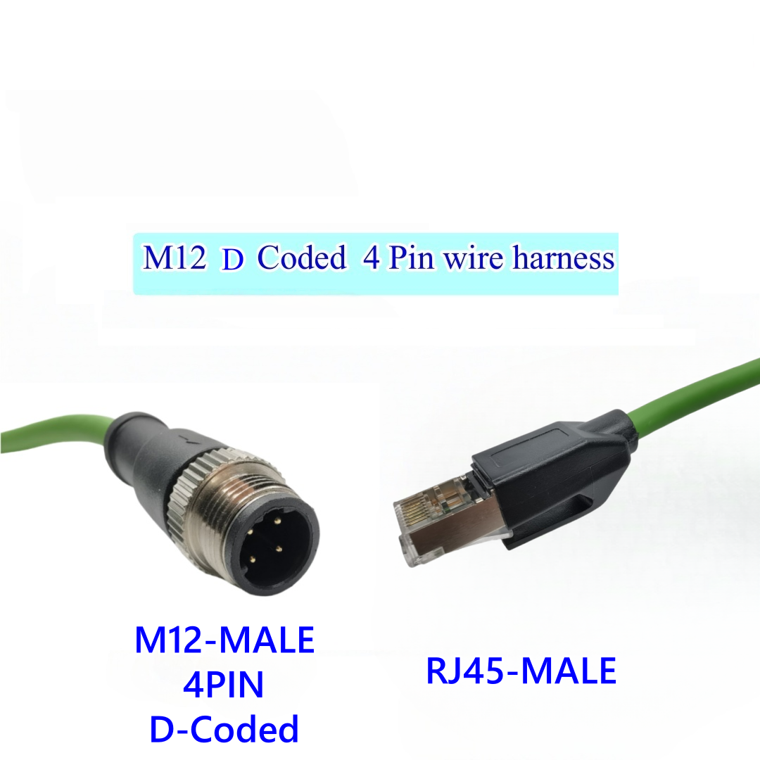 D CODE MALE to RJ45 Male