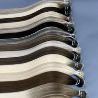Extensions de cheveux naturels blonds 100 mèches, micro-anneaux, micro-liens, boucles à micro-perles, pré-collées, cheveux Remy européens lisses