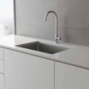 Grifo Mezclador de Cocina de Agua Fría Única de Acero Inoxidable Pulido con Cartucho Ahorrador de Agua para Fregadero - Precio Mayorista - Product Image 1