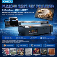 Impresora UV de Formato Grande, Impresora UV LED 2513 con G6 CMYK LC LM W V para Impresión en Madera, Vidrio, Metal y Botellas
