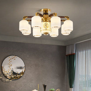 Lámpara Led de estilo chino con múltiples cabezales para sala de estar, dormitorio, decoración del hogar, forma redonda, base de bombilla E27 - Product Image 3