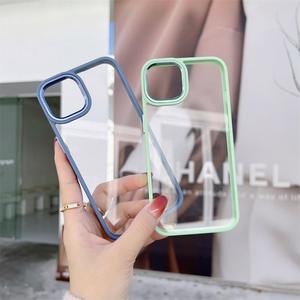 Custodia per telefono con protezione dell'obiettivo con struttura in metallo trasparente con superficie brillante per <span class=keywords><strong>iPhone</strong></span> 14 13 <span class=keywords><strong>Pro</strong></span> <span class=keywords><strong>Max</strong></span> 12 <span class=keywords><strong>11</strong></span> 7 8 Plus custodia antiurto - Product Image 1