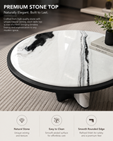 Ensemble de tables d'appoint modernes en marbre avec piédestal au design artistique pour mobilier de salon de luxe, usine OEM