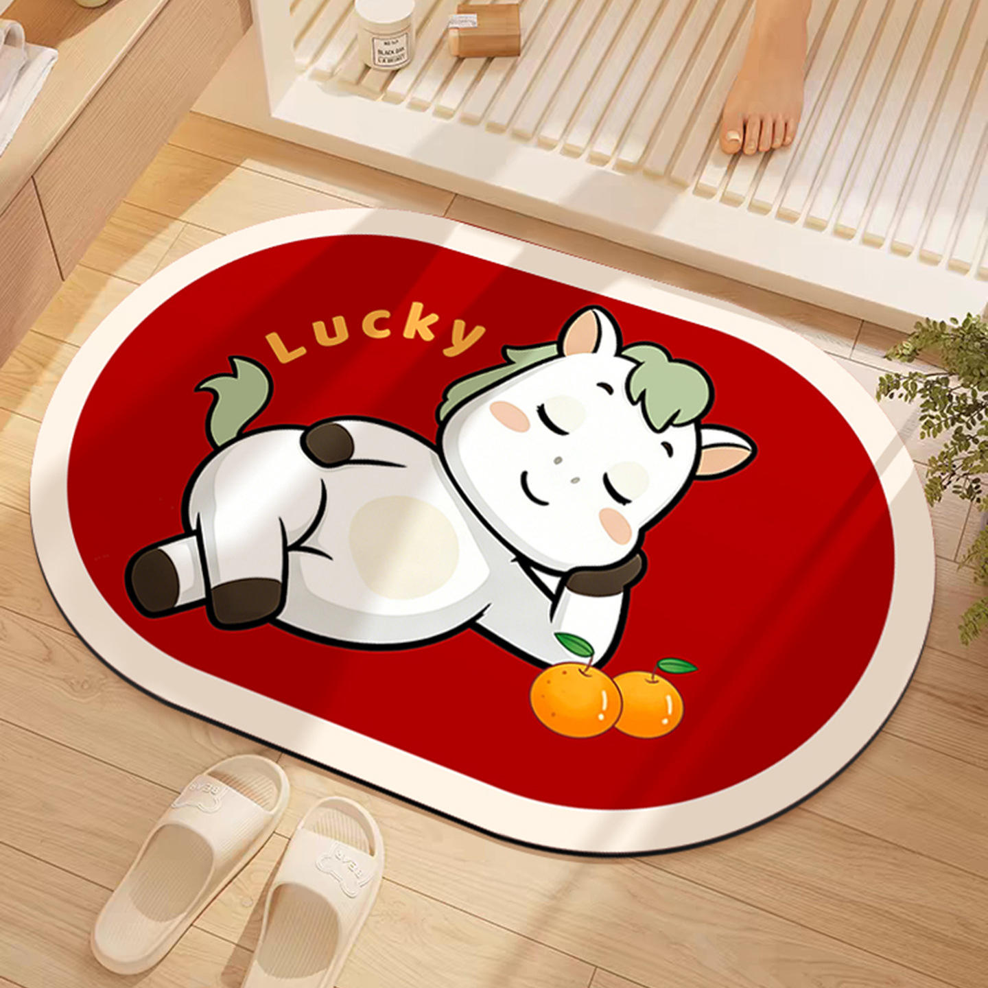 Profitez du bonheur des oranges en position allongée - Ovale