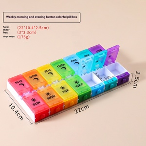 Boîte à pilules de type <span class=keywords><strong>presse</strong></span> Portable <span class=keywords><strong>hebdomadaire</strong></span> chaude à 14 compartiments - Product Image 6