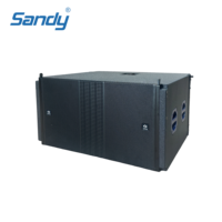 Haut-parleur de basses actif double 18 pouces haute puissance Sandy Audio Sub pour système de sonorisation de concert extérieur et performances sur grande scène, 4800W de puissance de crête