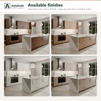Meuble de cuisine stratifié avec portes de luxe, aménagement en îlot, boîtes de rangement en MDF, unités modulaires et rangements extractibles
