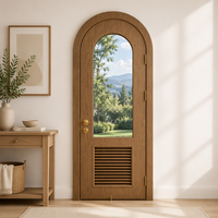 DEMEA Portes intérieures cintrées en bois massif et verre, style français moderne, isolation phonique pour villa, appartement, hôtel, usage commercial