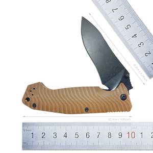 Cuchillo táctico Aus8 japonés de hoja lisa de lavado de piedra de calidad superior con mango G10 con bloqueo de forro - Product Image 5