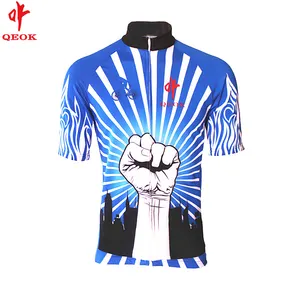 Bicycle clothing custom wholesale blue cycling jersey