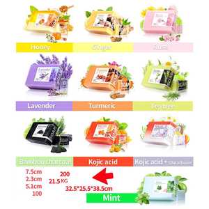 Jabón Artesanal al por Mayor de 100 g con Jengibre, Miel, Rosa, Ácido Kójico, Glutatión, Lavanda y Menta para Rostro y Cuerpo, Aceite Esencial - Product Image 1
