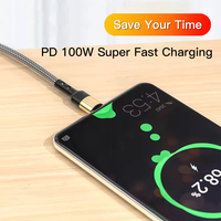 Câble de données USB C tressé en cuivre pur RSZ2 PD100W 4FT 6FT 5A pour iPhone 15 16 et ordinateur portable