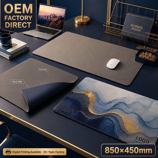 Waterproof PU Leather Desk Mat Non-Slip Desk Pad Office Computer Large Table Mat OEM Logo Bulk Wholesale India