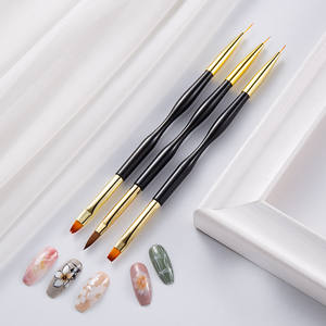 Set Dual-Use Nagel-Liner-Pinsel, Kleine Taille, Multifunktionaler Therapie-Gel-Pinsel mit Nylon-Hakenlinien-Stift - Product Image 4