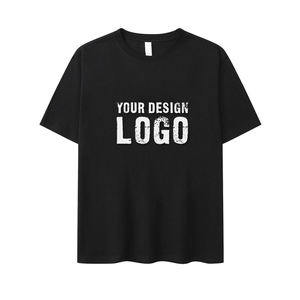 T-shirt décontracté pour homme à manches courtes, coupe ample et respirante, avec logo personnalisé, couleur unie, effet délavé, style oversize - Product Image 4