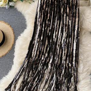 Commercio all'ingrosso di alta-vita alta sexy midi lungo butt-che abbraccia del pannello esterno bling <span class=keywords><strong>frange</strong></span> versatile delle donne gonne - Product Image 5