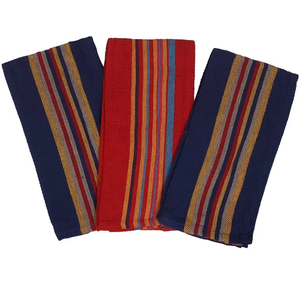 Serviettes de cuisine en coton durable de qualité supérieure |   Lot de 3 serviettes réutilisables Earth Stripes pour usage domestique - Product Image 3