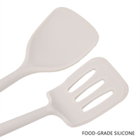 Manjia personnalisé Logo haute qualité antiadhésif blanc Silicone cuisine ustensiles de cuisine outils résistant à la chaleur spatule cuillère ensemble