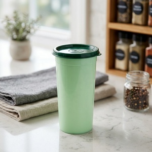 PP Plastic Drinking Cup with Airtight Lid Reusable Beverage <b>Container</b> for Bubble Tea, Juice, Iced Coffee and Cold Drinks - Product Image 1