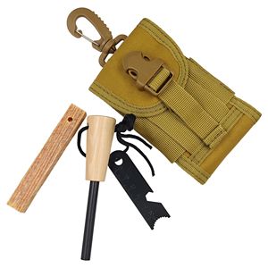 Kit de démarrage de feu avec tige de magnésium, manche en bois et grattoir en acier pour outils de survie en camping en plein air - Product Image 1