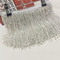 Accessoires décoratifs en fourrure pour robes de mariée et de danse latine, avec rangée de perles de riz scintillantes en cristal de haute qualité, style européen et américain
