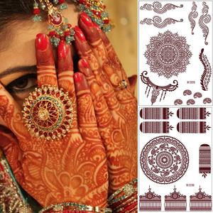 Autocollants de <span class=keywords><strong>tatouage</strong></span> temporaire mandala longue durée pour les mains, motifs floraux complexes à base de plantes pour mariages et festivals - Product Image 1