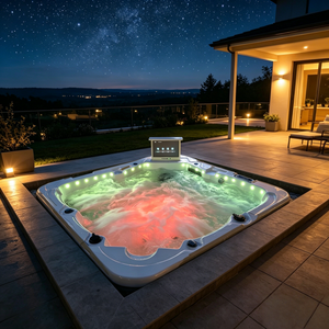 <span class=keywords><strong>Spa</strong></span> extérieur moderne pour 5 personnes avec 2 longues couchettes et 3 sièges, doté de couvertures de bain à remous et d'une fonction de massage - Product Image 5