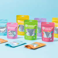 Sachet Doypack Personnalisé Jetable Refermable à Fermeture Hermétique 3,5g en Mylar avec Fermeture Éclair et Découpe, pour Bonbons, Chewing-gum, Gelée, Chips de Pommes de Terre