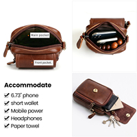 Sac banane pour homme DUJIANG en cuir véritable vintage avec fermeture éclair, portable, pour les voyages en plein air, usage quotidien, modèle 6965