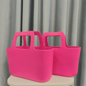 女性用高級トートハンドバッグ卸売ポータブルシリコーンビーチバッグ防水ショッピング旅行ピクニック用キャンディーパターン - Product Image 5